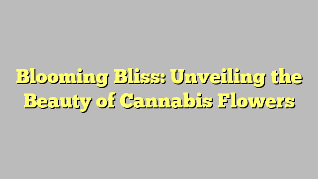 Blooming Bliss: Unveiling the Beauty of Cannabis Flowers